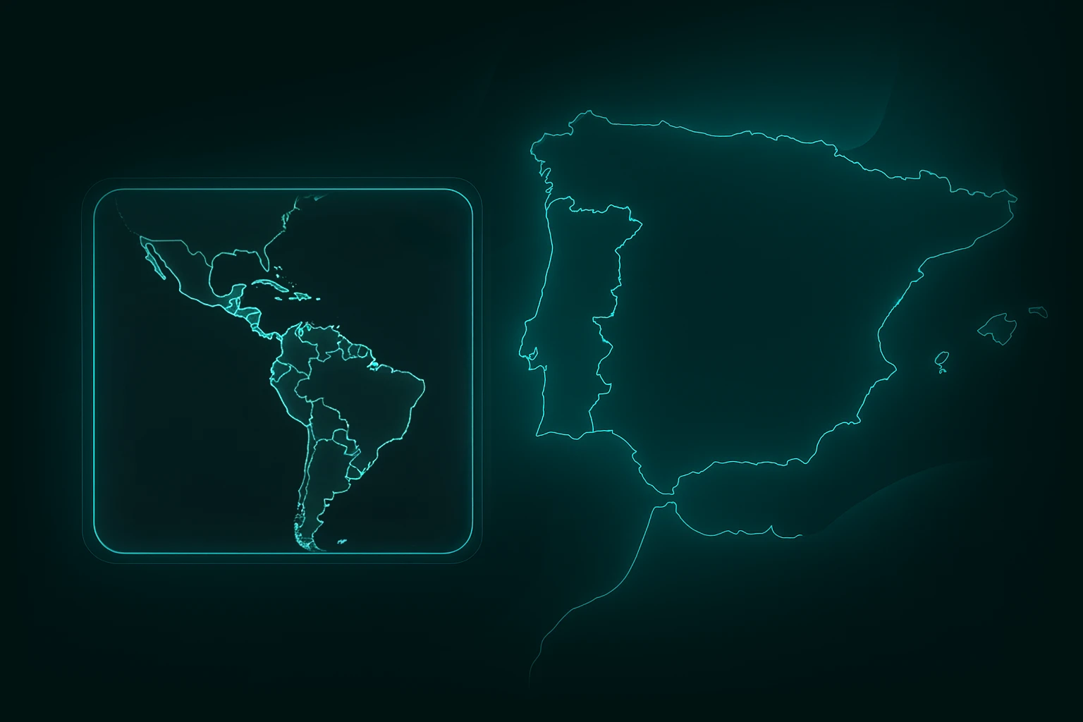 Mapa corporativo: España + cajetín LATAM